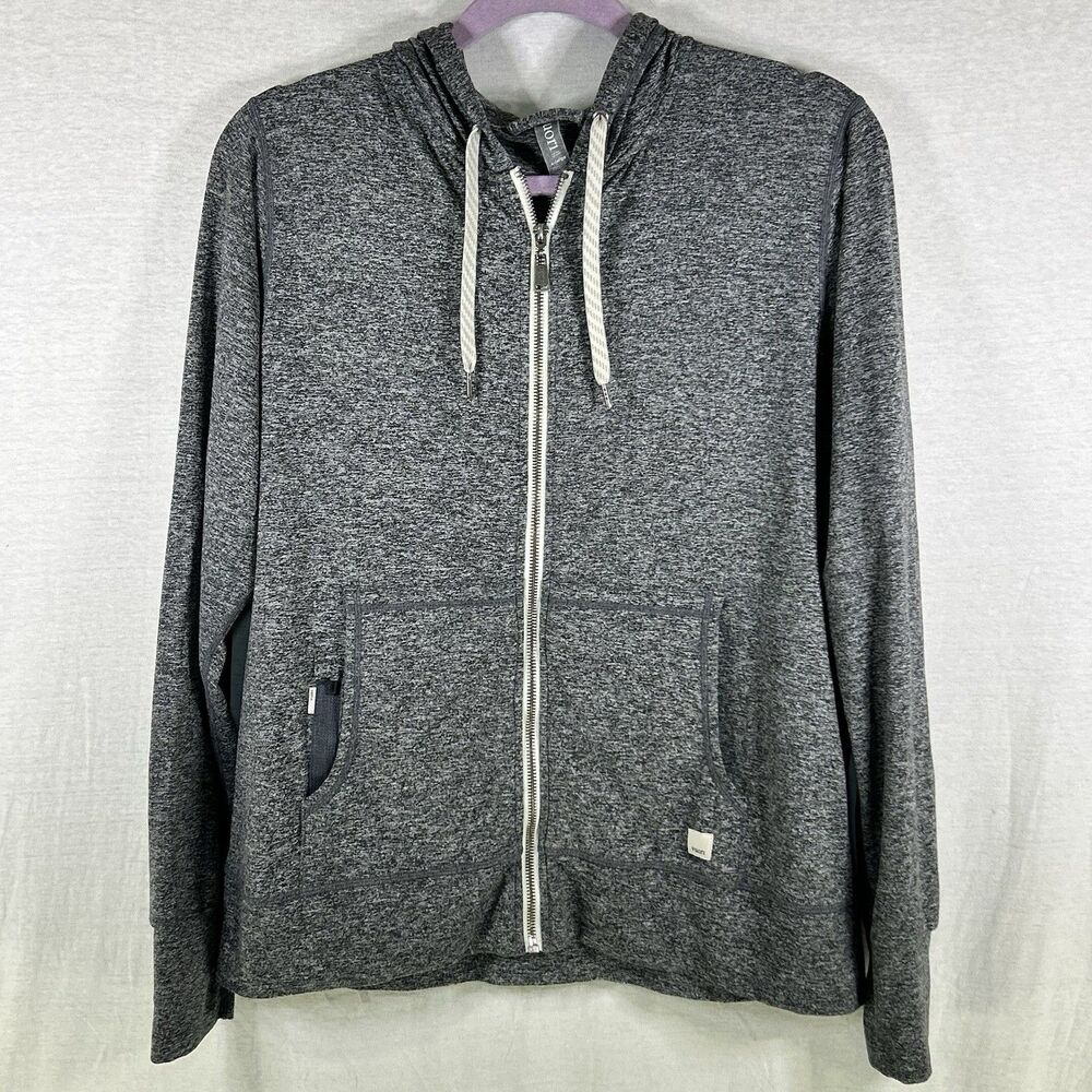 Vuori Halo Performance Hoodie Women’s XL Heather Gray Full Zip Lightweight